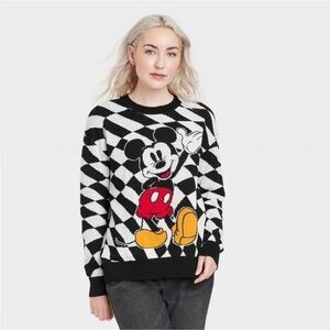 Disney Mickey Mouse Black and White Graphic Sweater XL